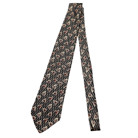 Alfani‎ 100% Silk Dress Tie Made in USA Grey Geometric Pattern 57" 3.75" - Picture 2 of 10